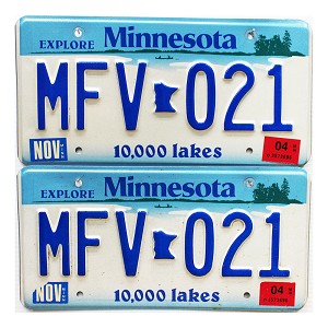 2004 Minnesota License Plates Pair #MFV021