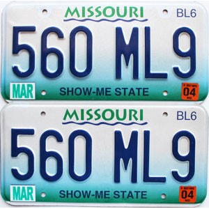 2004 Missouri Truck License Plates Pair #560ML9
