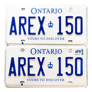 2004 Ontario License Plates Pair #AREX150