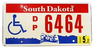 2004 South Dakota Disabled License Plate #6464