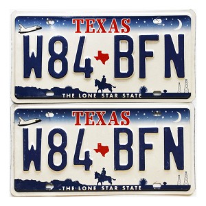 2004 Texas License Plates Pair #W84BFN