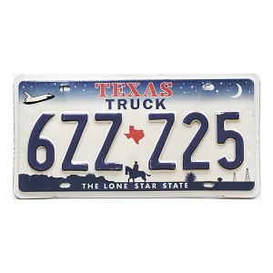 2004 Texas Truck License Plate #6ZZZ25