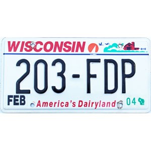 2004 Wisconsin License Plate #203FDP