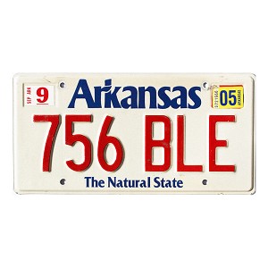 2005 Arkansas License Plate #756BLE