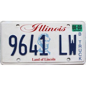 2005 Illinois Truck License Plate #9641LW