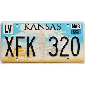 2005 Kansas License Plate #XFK320