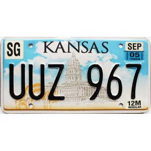 2005 Kansas Truck License Plate #UUZ967