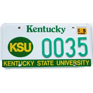 2005 Kentucky State University License Plate #35