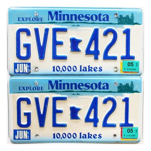 2005 Minnesota License Plates Pair #GVE421