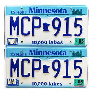 2005 Minnesota License Plates Pair #MCP915