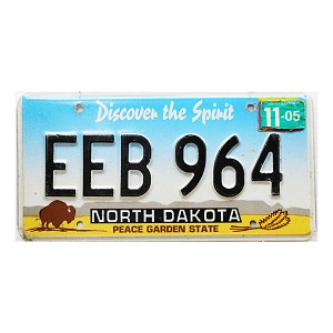 2005 North Dakota License Plate #EEB964