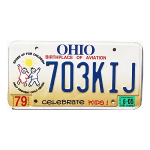2005 Ohio Kids License Plate #703KIJ