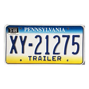 2005 Pennsylvania Trailer License Plate #XY21275
