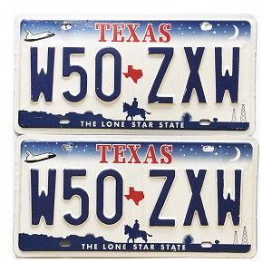 2005 Texas License Plates Pair #W50ZXW