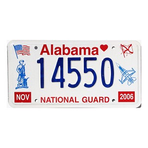 2006 Alabama National Guard License Plate #14550
