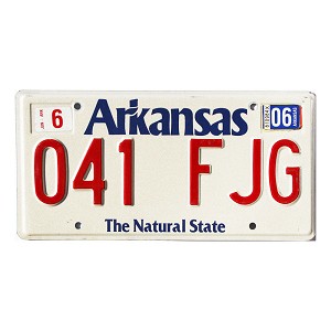 2006 Arkansas License Plate #041FJG