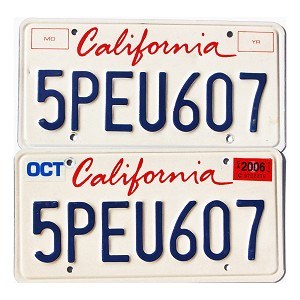 2006 California License Plates Pair #5PEU607