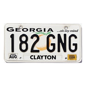 2006 Georgia License Plate #182GNG