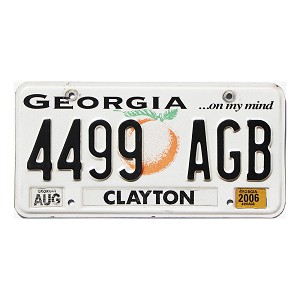 2006 Georgia License Plate #4499AGB