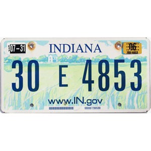 2006 Indiana License Plate #30E4853