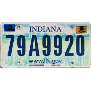 2006 Indiana License Plate #79A9920