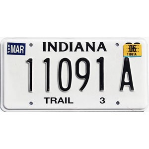 2006 Indiana Trailer License Plate #11091A