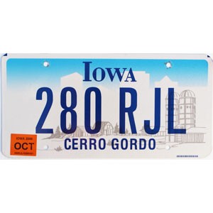 2006 Iowa License Plate #280RJL