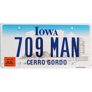 2006 Iowa License Plate #709MAN