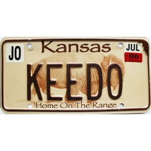2006 Kansas Buffalo License Plate #KEEDO