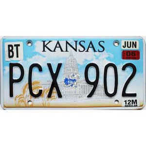 2006 Kansas Truck License Plate #PCX902