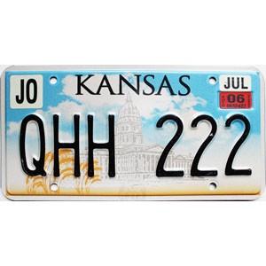 2006 Kansas License Plate #QHH222