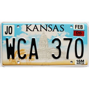 2006 Kansas Truck License Plate #WCA370