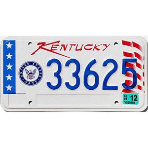 2006 Kentucky Navy License Plate #33625
