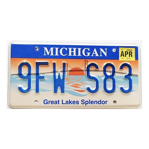 2006 Michigan Splendor License Plate #9FWS83