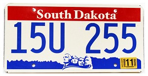 2006 South Dakota License Plate #15U255