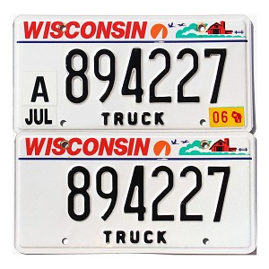 2006 Wisconsin Truck License Plates Pair #4894227
