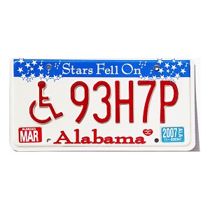 2007 Alabama Disabled License Plate #93H7P