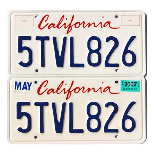 2007 California License Plates Pair #5TVL826