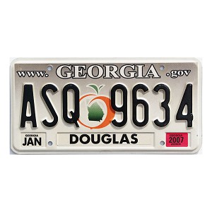 2007 Georgia License Plate #ASQ9634