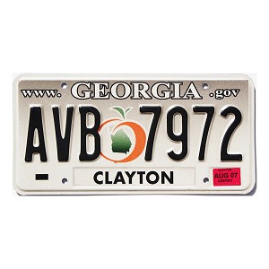 2007 Georgia License Plate #AVB7972