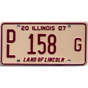 2007 Illinois Dealer License Plate #158G