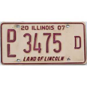 2007 Illinois Dealer License Plate #3475D