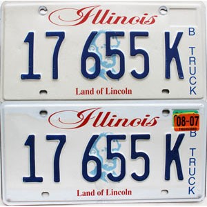 2007 Illinois Truck License Plates Pair #17655K