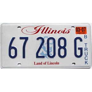 2007 Illinois Truck License Plate #67208G