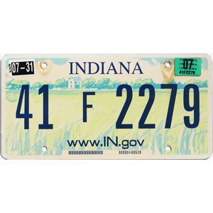 2007 Indiana License Plate #41F2279