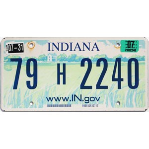 2007 Indiana License Plate #79H2240