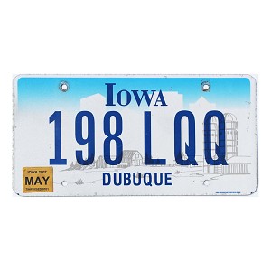 2007 Iowa License Plate #198LQQ