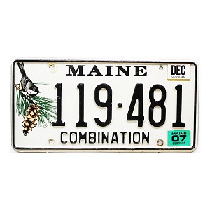 2007 Maine Combination License Plate #119481