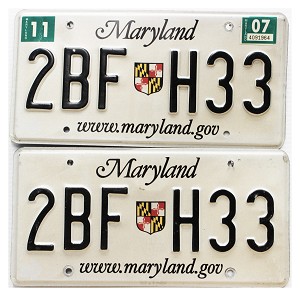 2007 Maryland License Plates Pair #2BFH33