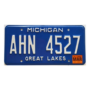 2007 Michigan License Plate #AHN4527